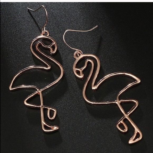 Ocean Dreams Jewelry - LAST PAIR! Rose Gold Flamingo Earrings!